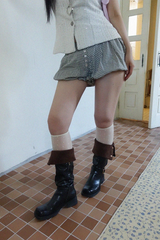 RETRO CHECK PUFF BLOOMER (BEIGE, BLACK 2COLORS!)