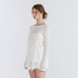 PAISLEY SEE-THROUGH SHORTS / IVORY
