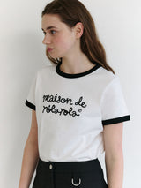 MAISON DE ROLA RINGER T-SHIRT WH+BK
