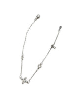 Vintage Silver Crystal Flower Bracelet