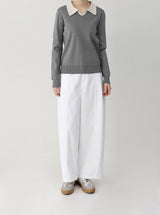 Classic Color Matching Collar Knit