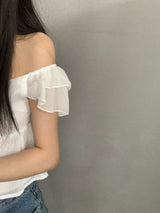 Raimon Shirred Chiffon Crop Blouse