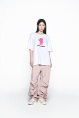 25SS NYLON PARASUIT WOMANS PANTS PASTEL PINK