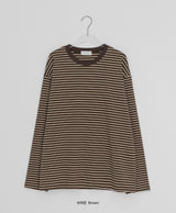 [ユニセックス]ケンッパストライプオーバーラウンドロングスリーブTシャツ