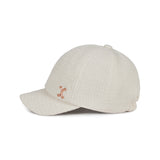 VA Curved Stud Tweed Ball Cap / White
