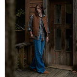 Needlework Wool Quilting Vest_Brown