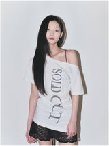 Soldout オフショルダー半袖Tシャツ