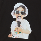 25SS ベイビーフェイスアイスクリームガールスリーブTシャツ ブラック