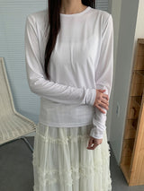 26SS★ [BAONHAUS] Ringchi Layered Span Round T-Shirt