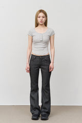 (W) Caps Striped Top