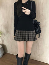 Fair Checkered Pleats Skirt (2 colors)