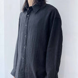 シアー ストライプ ロングスリーブ シャツ