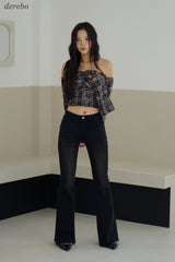 black jeans bootcut denim pants