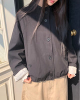 Serum High-Neck Button Field Jacket