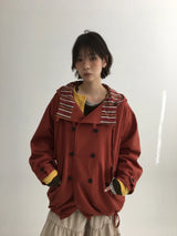 ハポボタンフーデッドショートフィールドジャケット(2color)