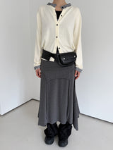 check frill cardigan 