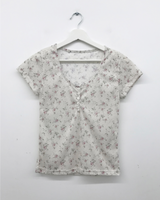 グランドフローラルボタンTシャツ (3color)