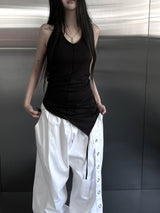 clean unbalanced strap sleeveless (2color)