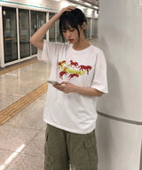 Red Pixel Horse Over-fit T-Shirts - 4COLOR