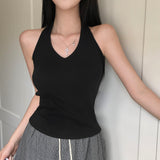 [MADE] Ballet, rib V-neck holter camisole