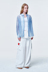 See through shirts Blue
