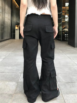 Mabel Utility Cargo Semi Wide Long Bootcut Pants 