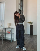 コンプローピンタックワイドデニムパンツ