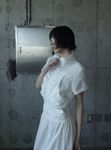 Riren Summer Shirred Zip-up