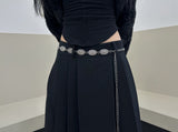 Retro-antique silver chain belt