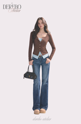 Mint Brown Layered T-shirt