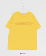 Sayano Lettering Over Fit Color Short Sleeve Tee