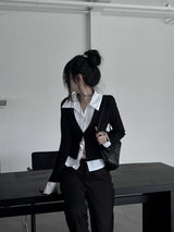 basic shirt レイヤードカーディガン (2color)