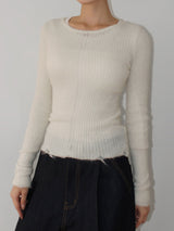 (WOOL) ROUGH DAMAGE KNIT