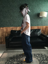 Vintage Back-Printed Denim Pants