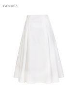 May pintuck flare long skirt