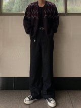 Rivet non-faded wide denim