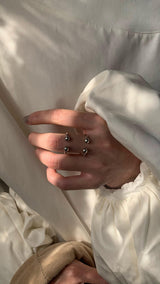 Piercing 2layered silver ring