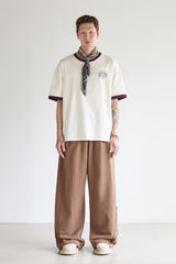 Applique Point Sweatpants - BROWN
