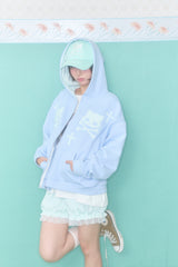 MORI GINGHAM CHECK LACE SHORTS (MINT)