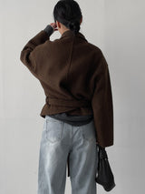 [wool70%] バーネットウールベルテッドショートコート