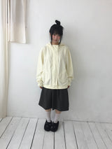 button flower hood zip-up