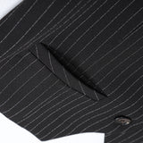 クラシックストライプシングルベストジャケット (BLACK)