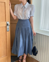 ミゼルピンタックロングプリーツスカート
