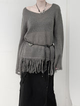 Lynch Fringe V-Neck Knit