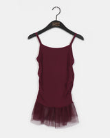 Potel see-through dot frill shirring layered sleeveless