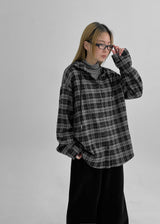[MADE] Demodet Napping Checkered Hooded Shirt