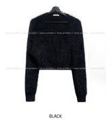 Believe Crop Fur Cardigan