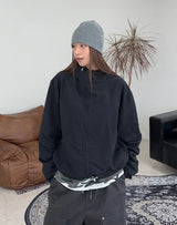 Rippen diagonal zipper windbreaker