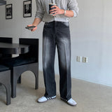 LMN brush straightener wide denim pants (2 colors)