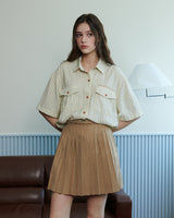 STRIPE POCKET SHIRT [BEIGE]